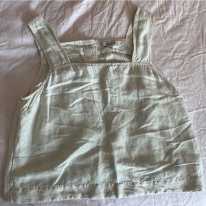 Madewell Linen Square Neck Button-Back Tank | Size 0